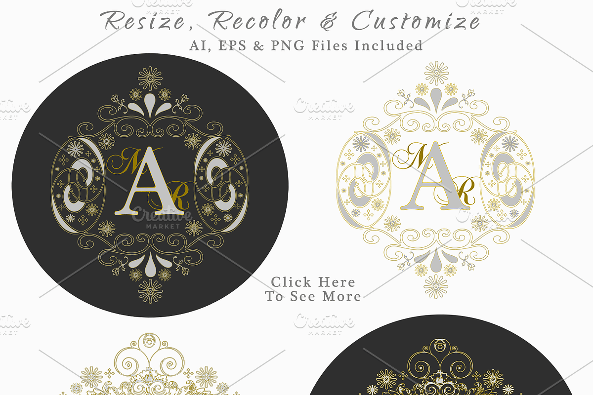 Monograms Logo Stationery & Weddings in Illustrations - product preview 8