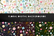 Floral backgrounds, floral patterns