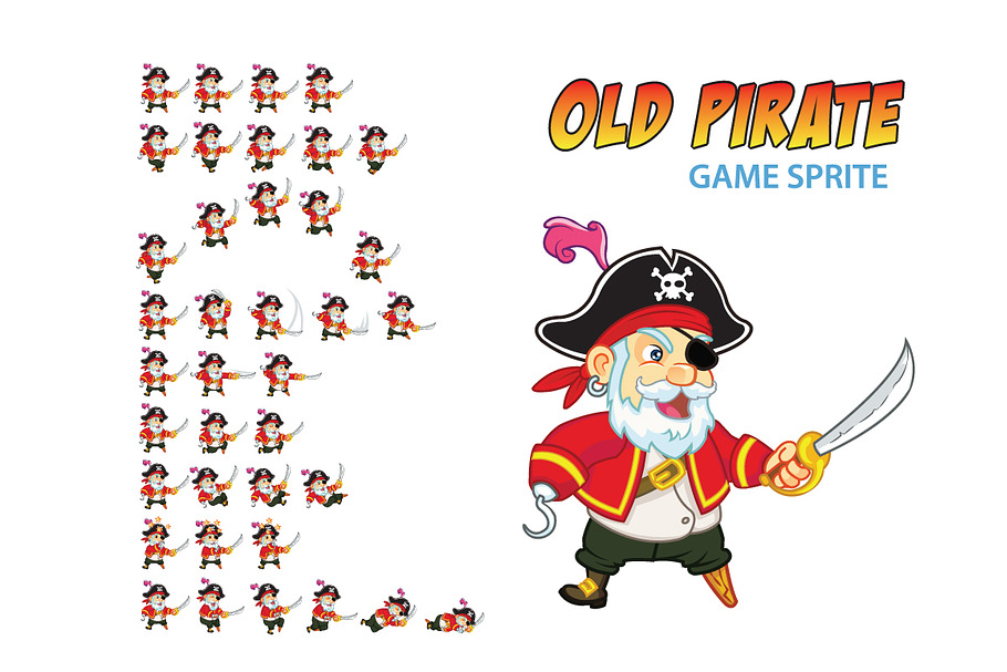 Old Pirate Game Sprite in Illustrations - product preview 8