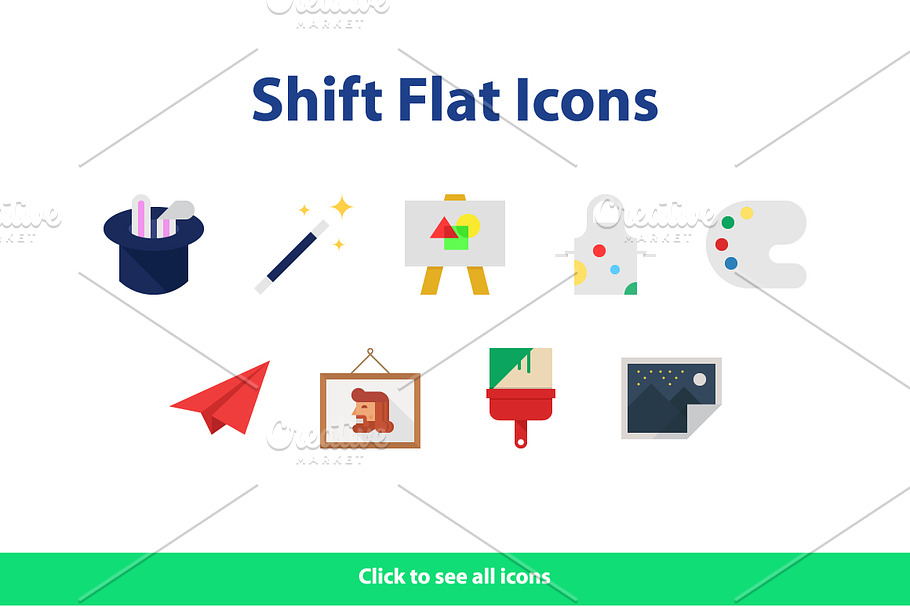 450 Shift Flat Icons+ Much More