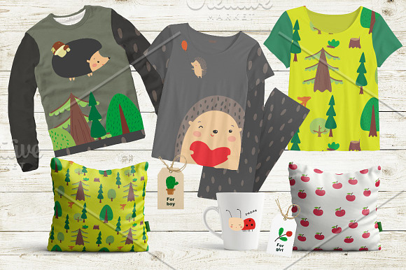 Hedgehog in the forest in Illustrations - product preview 4