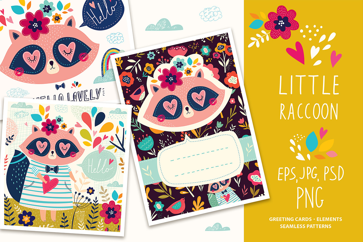 Little raccoon in Illustrations - product preview 8