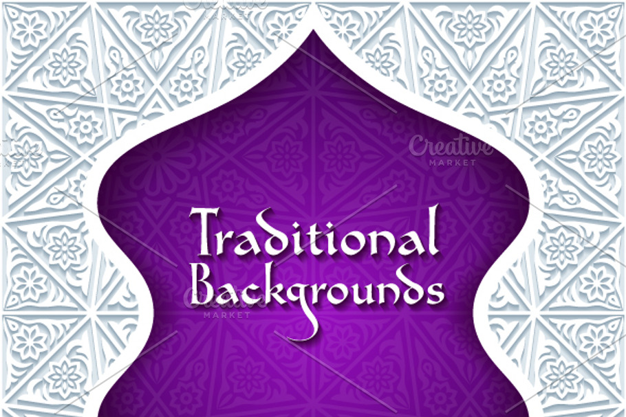 Set of traditional backgrounds in Illustrations - product preview 8