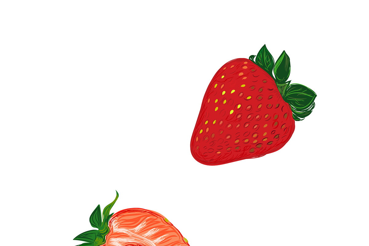 strawberries in sketch style, vector in Illustrations - product preview 8