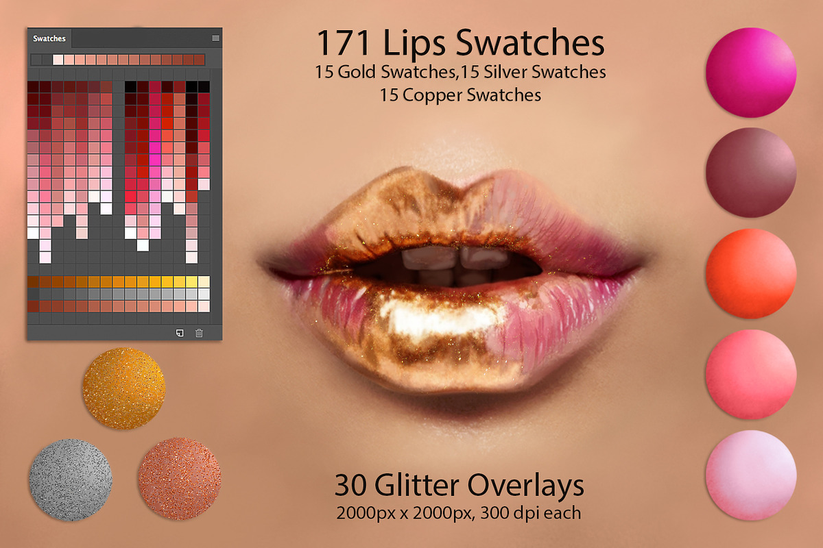 Lips Swatches in Photoshop Color Palettes - product preview 8