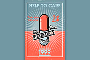 Color vintage pharmacy banner