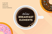 9 Vector Breakfast Elements