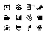 Simple Black and White Video Icons