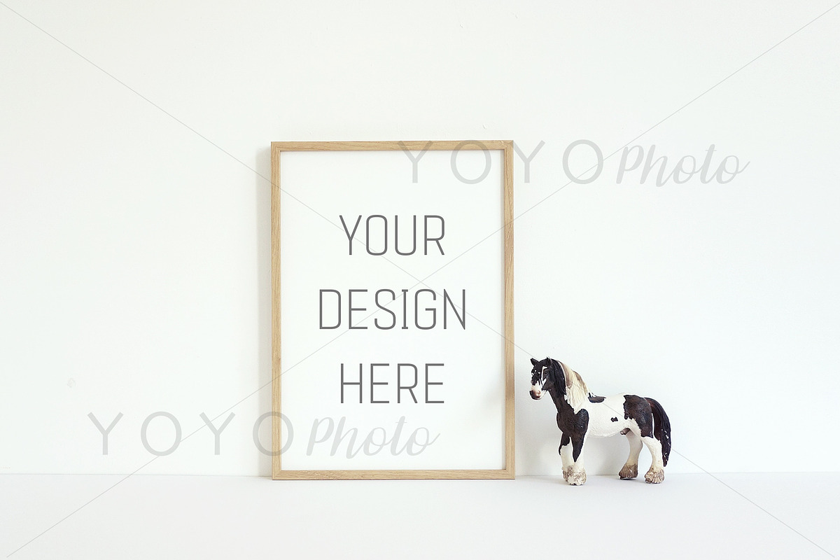 Nursery Styled Thin Wooden Frame in Print Mockups - product preview 8