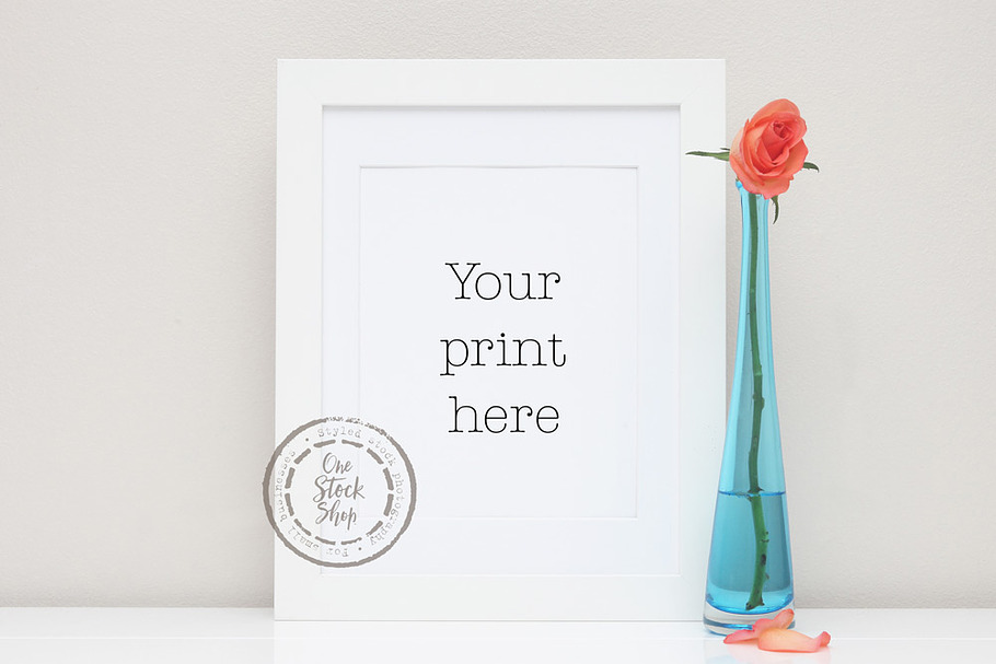 Styled Frame Mockup - rose in Print Mockups - product preview 8