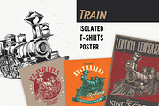Train T-shirts And Poster Labels