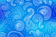 White swirls in blue, sea pattern