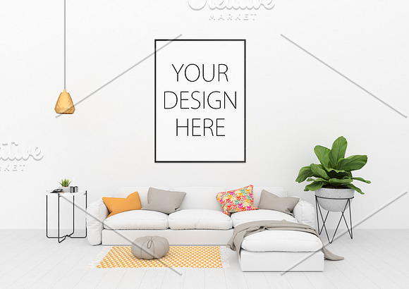 Interior mockup - blank wall mock up in Print Mockups - product preview 1