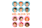 Kids boys and girls avatar set