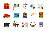 Home library icon set