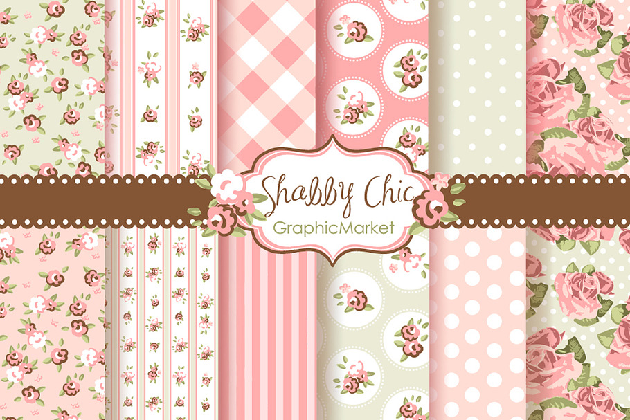 Shabby Chic Rose Digital Patterns