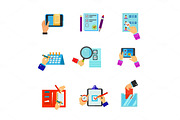 Business hands icon set
