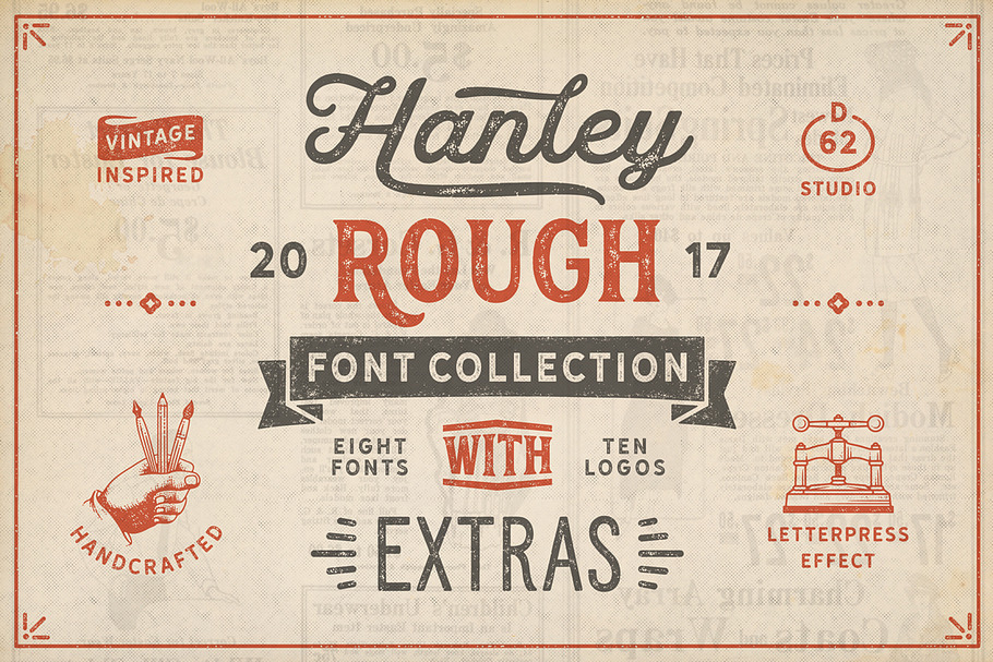 Hanley Rough Font Collection in Block Fonts - product preview 8