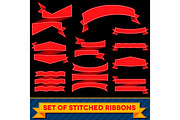 Set of bent ribbons with seam