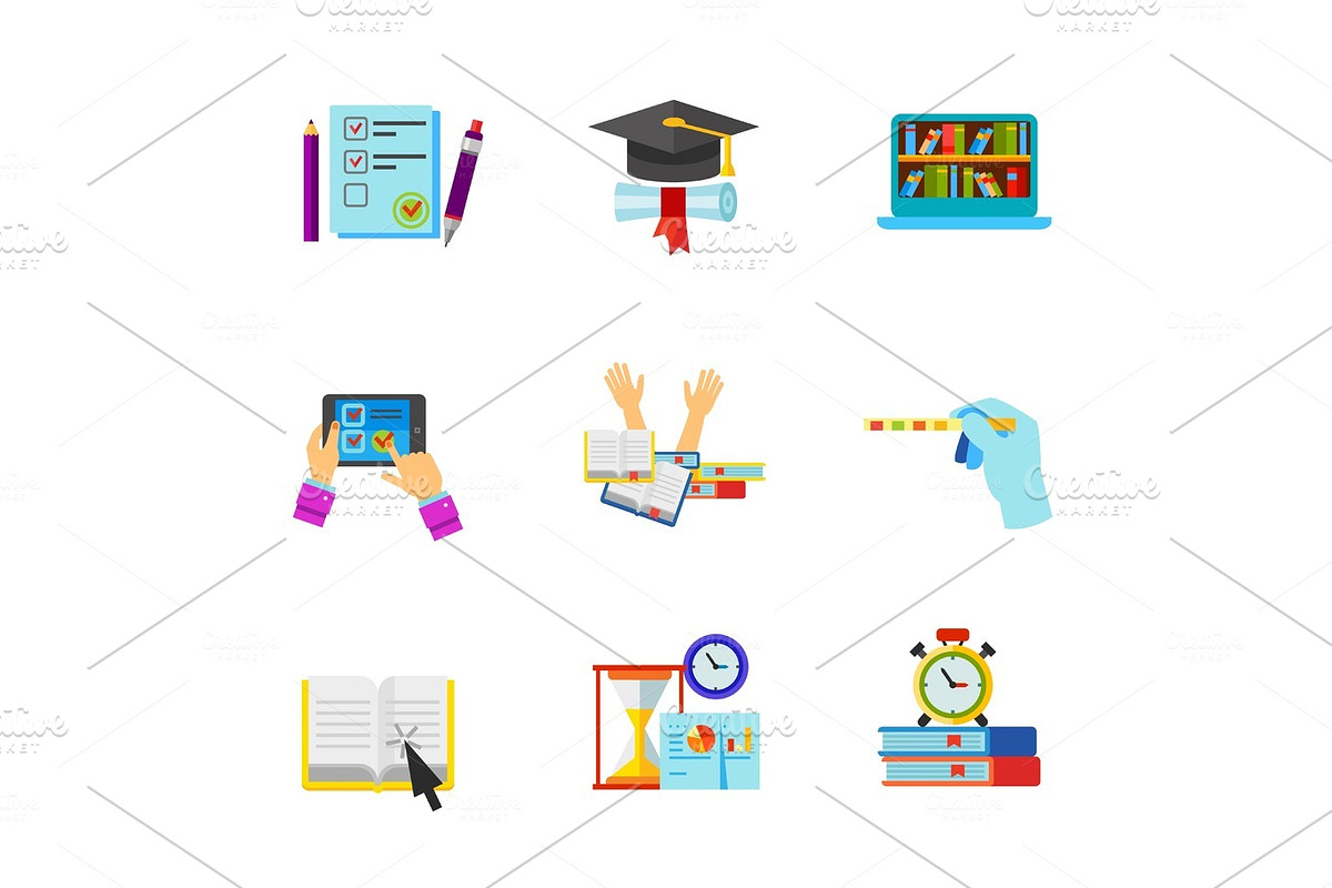 Education icon set in Illustrations - product preview 8