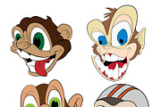 Cartoon Monkey Heads