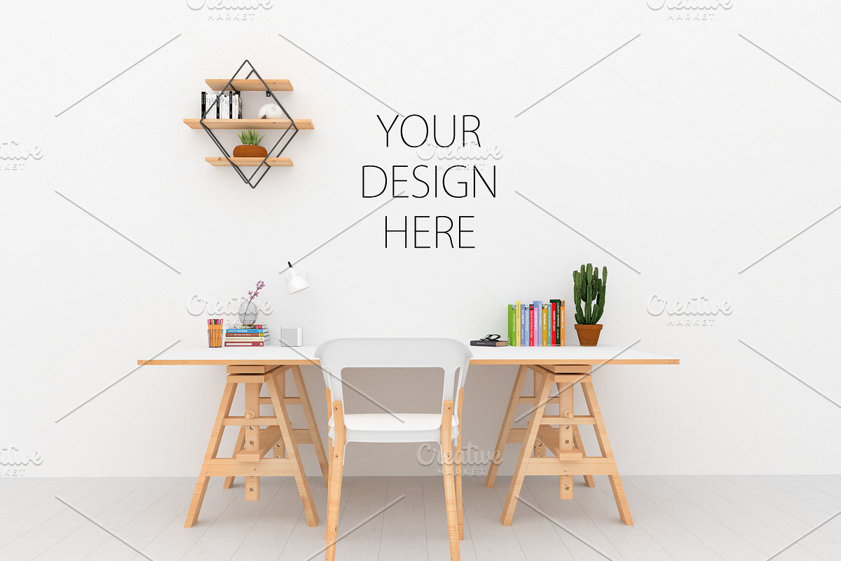 Desk mockup - wall art mock up in Print Mockups - product preview 8