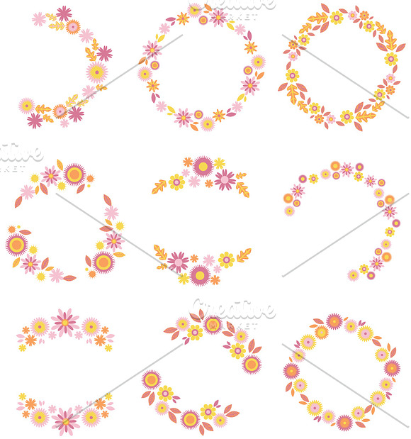 Flower Wreaths in Illustrations - product preview 1