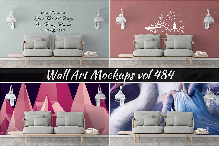 Wall Mockup - Sticker Mockup Vol 484 in Print Mockups - product preview 8