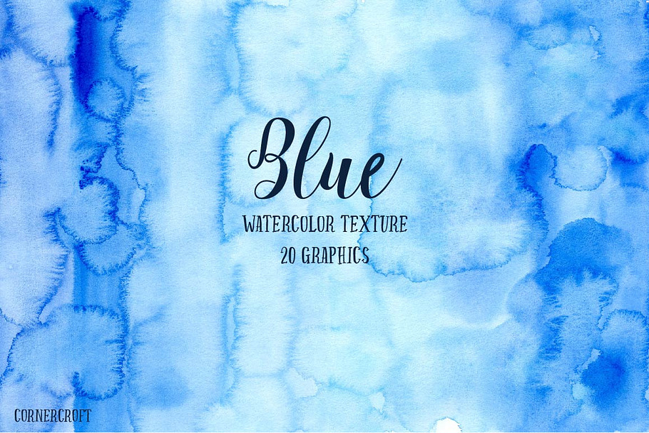 Watercolor Texture Blue in Textures - product preview 8