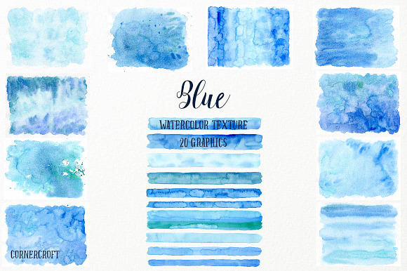 Watercolor Texture Blue in Textures - product preview 1