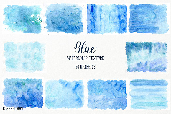 Watercolor Texture Blue in Textures - product preview 3