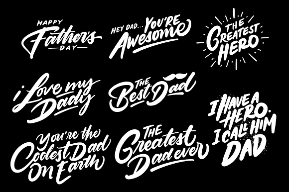 8 Father's Day Lettering Quotes in Illustrations - product preview 8