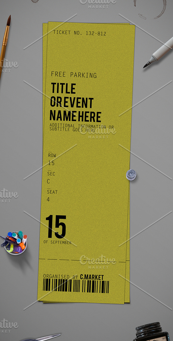 Multipurpose Simple Ticket in Card Templates - product preview 1