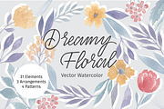 Dreamy Floral Vector Watercolor