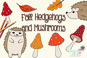 Hedgehog and Mushroom Illustrations