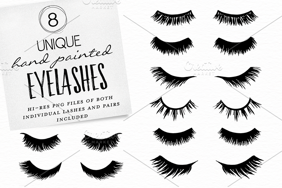 Hand Painted Eye Lashes in Illustrations - product preview 8