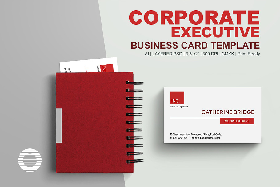 Corporate Executive Business Card in Business Card Templates - product preview 8