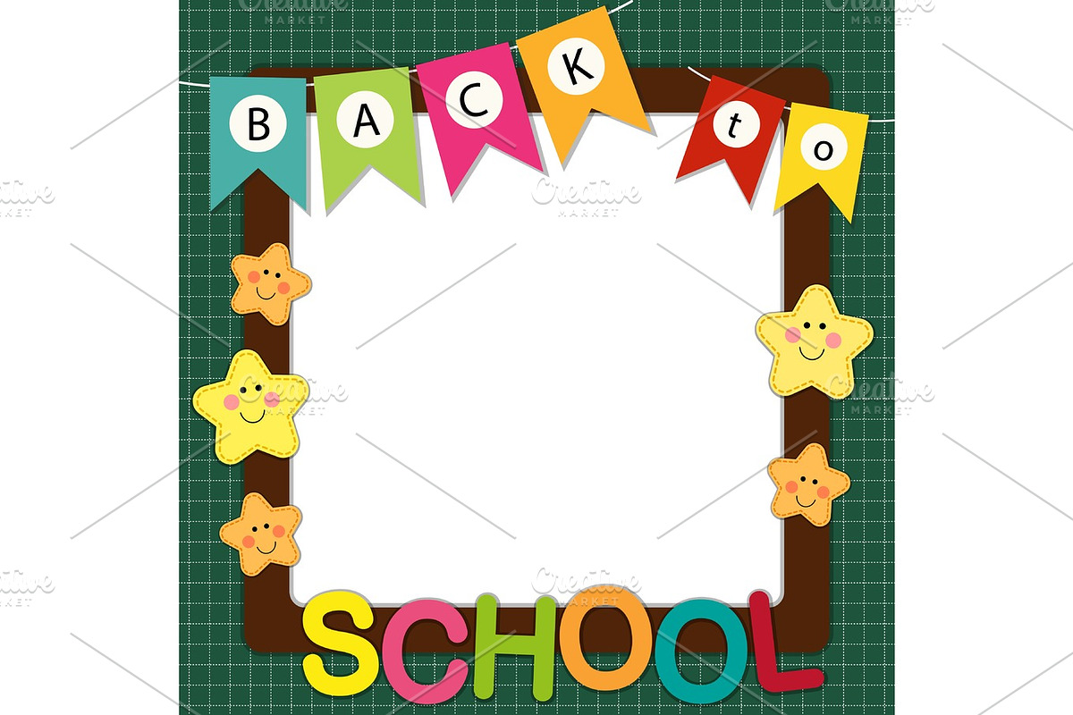 Cute Back to School theme frame in Illustrations - product preview 8