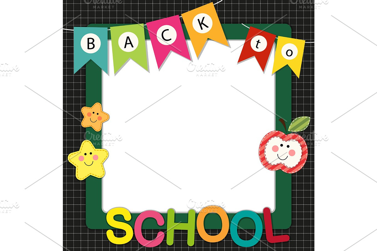 Cute Back to School theme frame in Illustrations - product preview 8