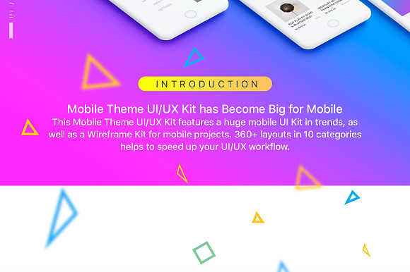 Mobile Theme UI/UX Kit in UI Kits and Libraries - product preview 1