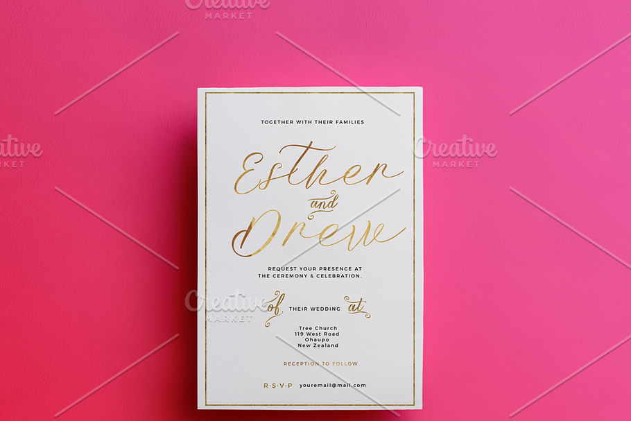 Gold Foil Wedding Invitation in Wedding Templates - product preview 8