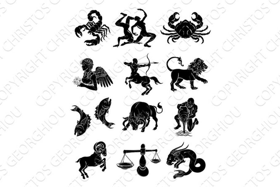 Zodiac horoscope astrology signs in Illustrations - product preview 8