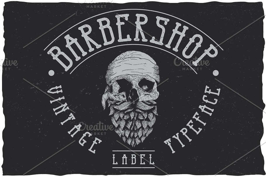 Barbershop Vintage Label Typeface in Display Fonts - product preview 8