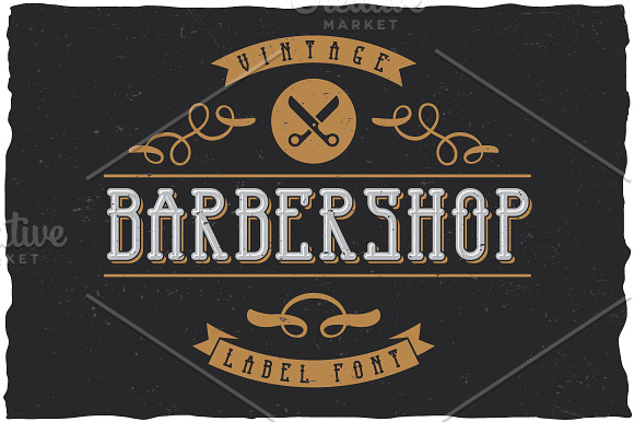 Barbershop Vintage Label Typeface in Display Fonts - product preview 2