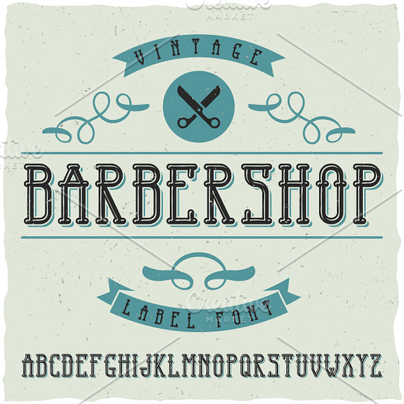 Barbershop Vintage Label Typeface in Display Fonts - product preview 3