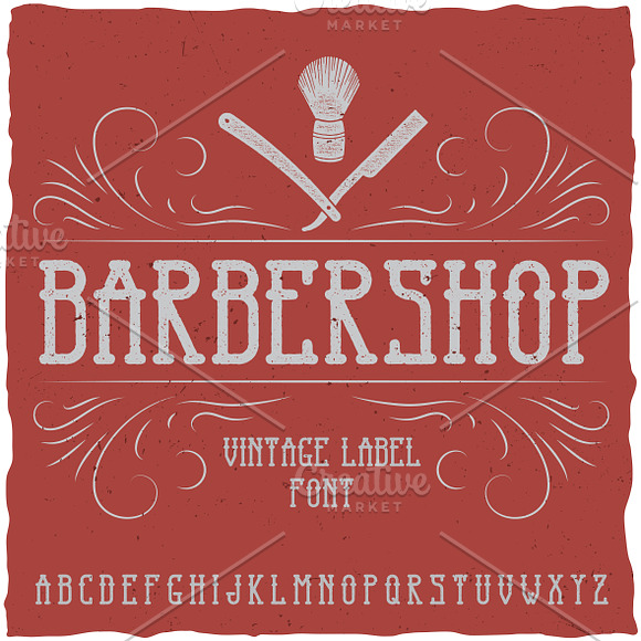 Barbershop Vintage Label Typeface in Display Fonts - product preview 4