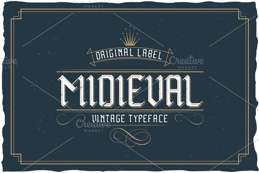 Midieval  Vintage Label Typeface in Display Fonts - product preview 8