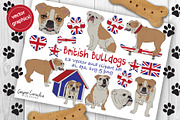 British Bulldog vector clipart set