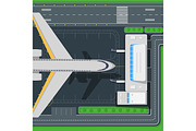 Airport Top View Vector Concept in Flat Design