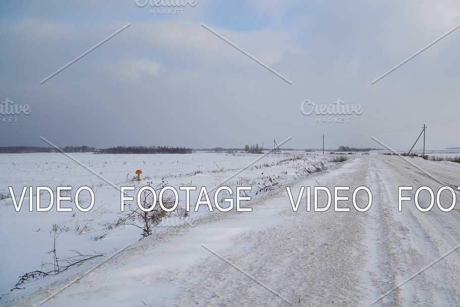 Winter landscape of fields and roads. in Graphics - product preview 8